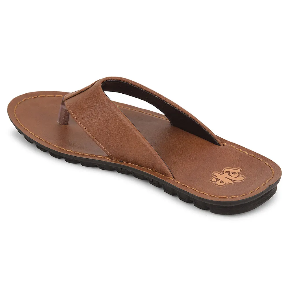 A-HA Tan Casual Slipper For Men MPU-57 By Liberty