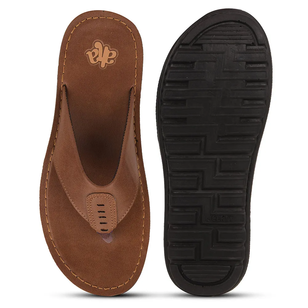 A-HA Tan Casual Slipper For Men MPU-57 By Liberty