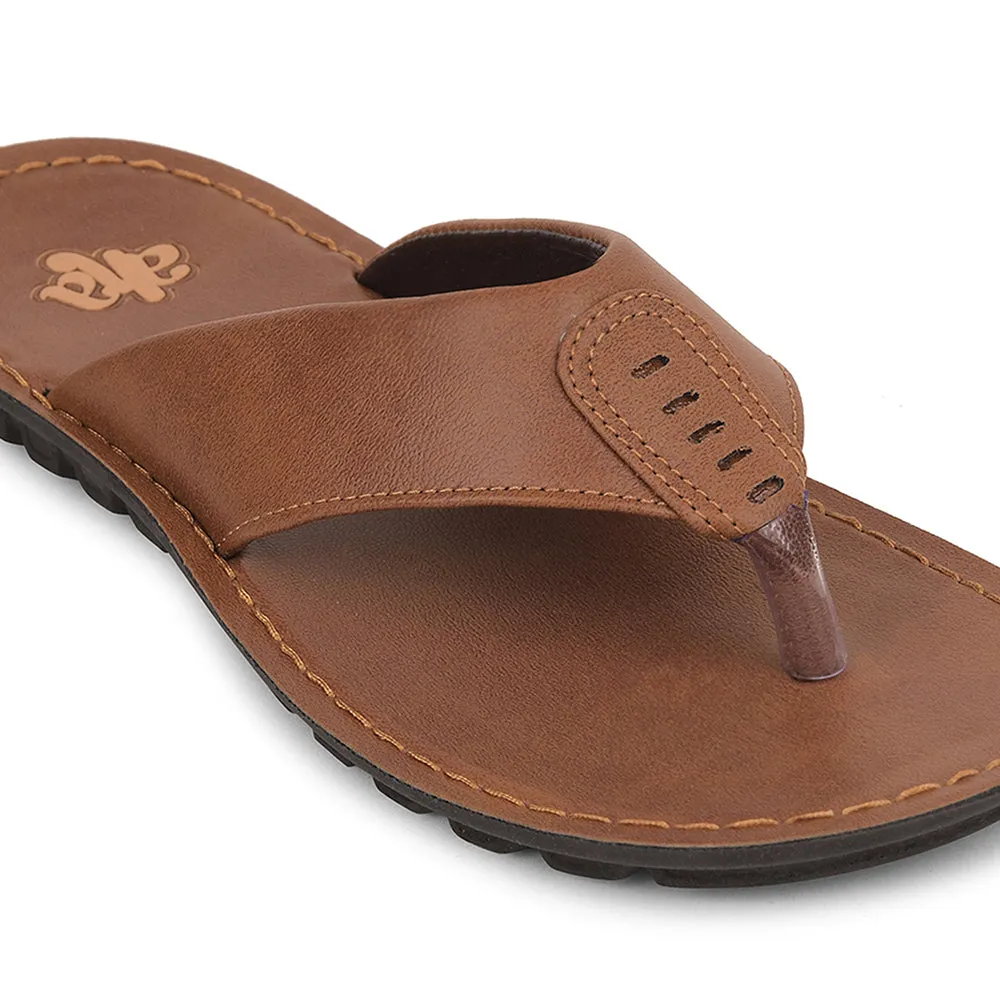 A-HA Tan Casual Slipper For Men MPU-57 By Liberty