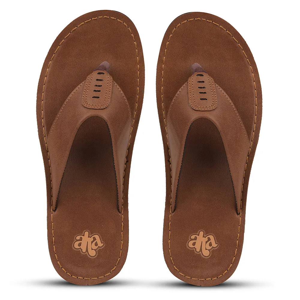 A-HA Tan Casual Slipper For Men MPU-57 By Liberty