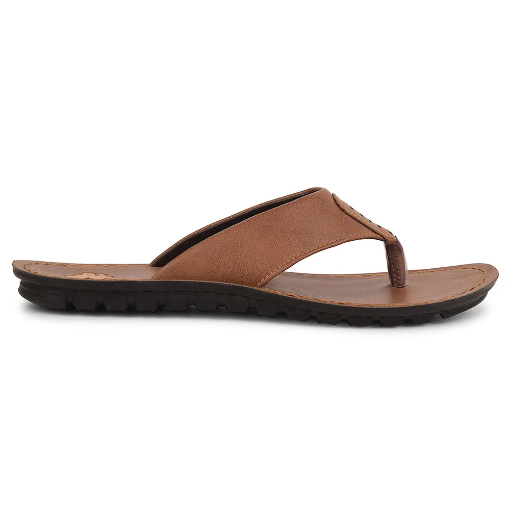 A-HA Tan Casual Slipper For Men MPU-57 By Liberty