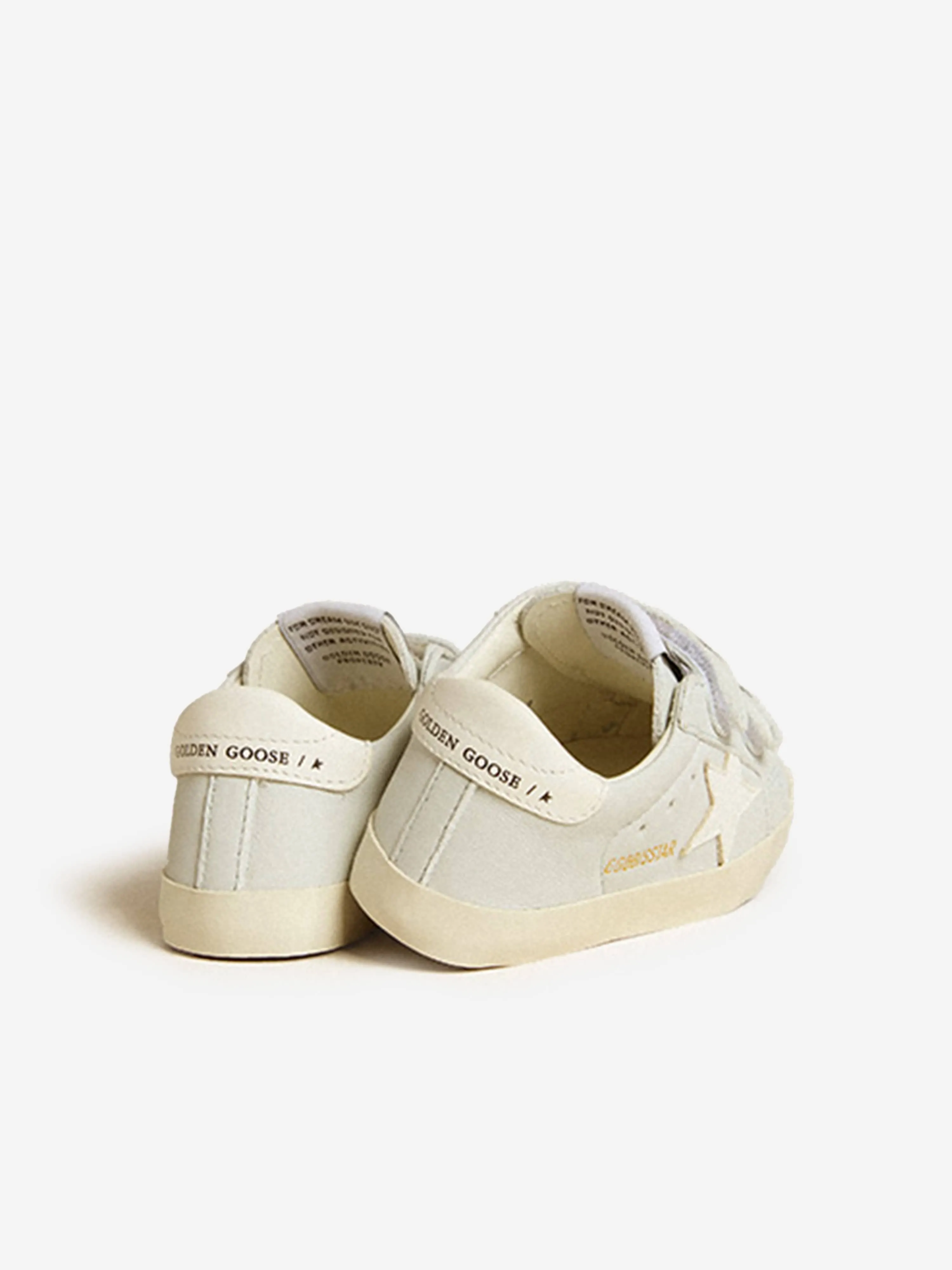 Baby Boys Leather School Trainers in Grey