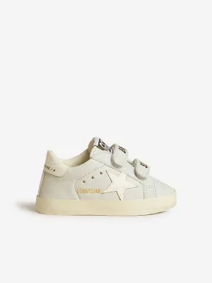 Baby Boys Leather School Trainers in Grey