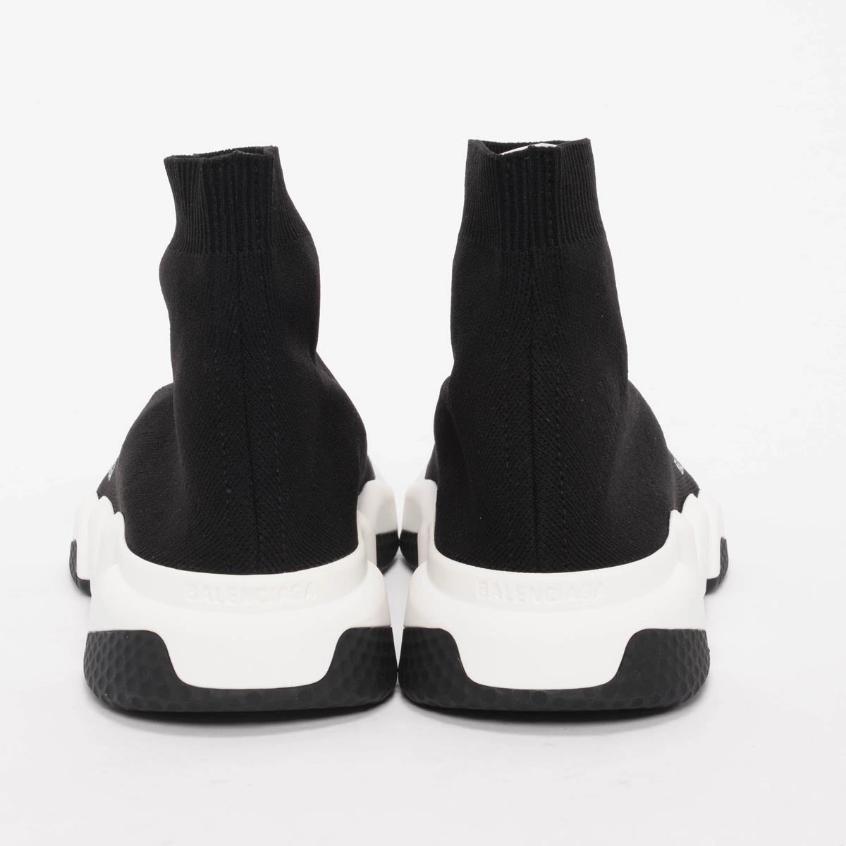 Balenciaga Black & White Knit Speed Racer Sneakers 41