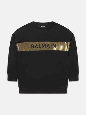 Balmain Kids Logo Sweatshirt in Black