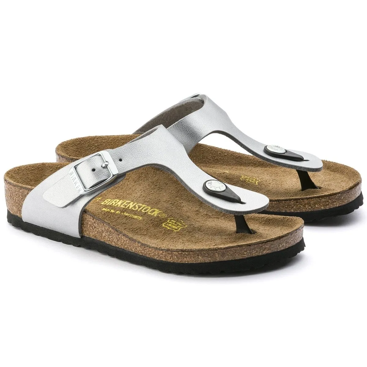 Birkenstock Girl's Gizeh Silver Birko-Flor (Sizes 30-34)