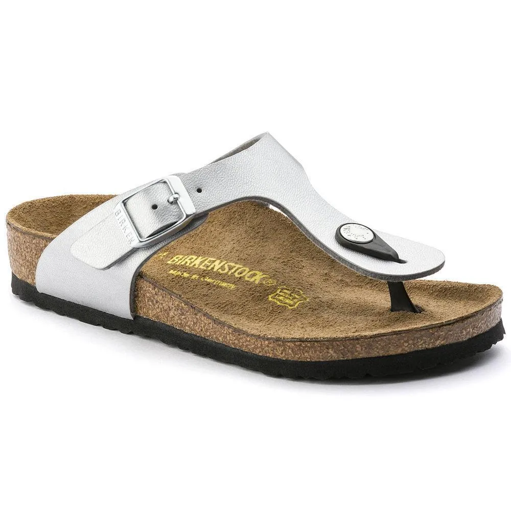 Birkenstock Girl's Gizeh Silver Birko-Flor (Sizes 30-34)