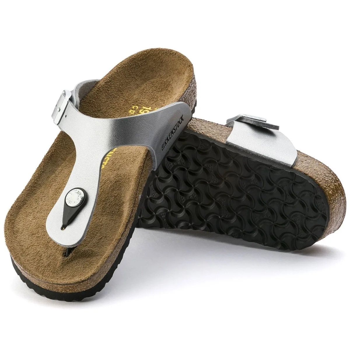 Birkenstock Girl's Gizeh Silver Birko-Flor (Sizes 30-34)