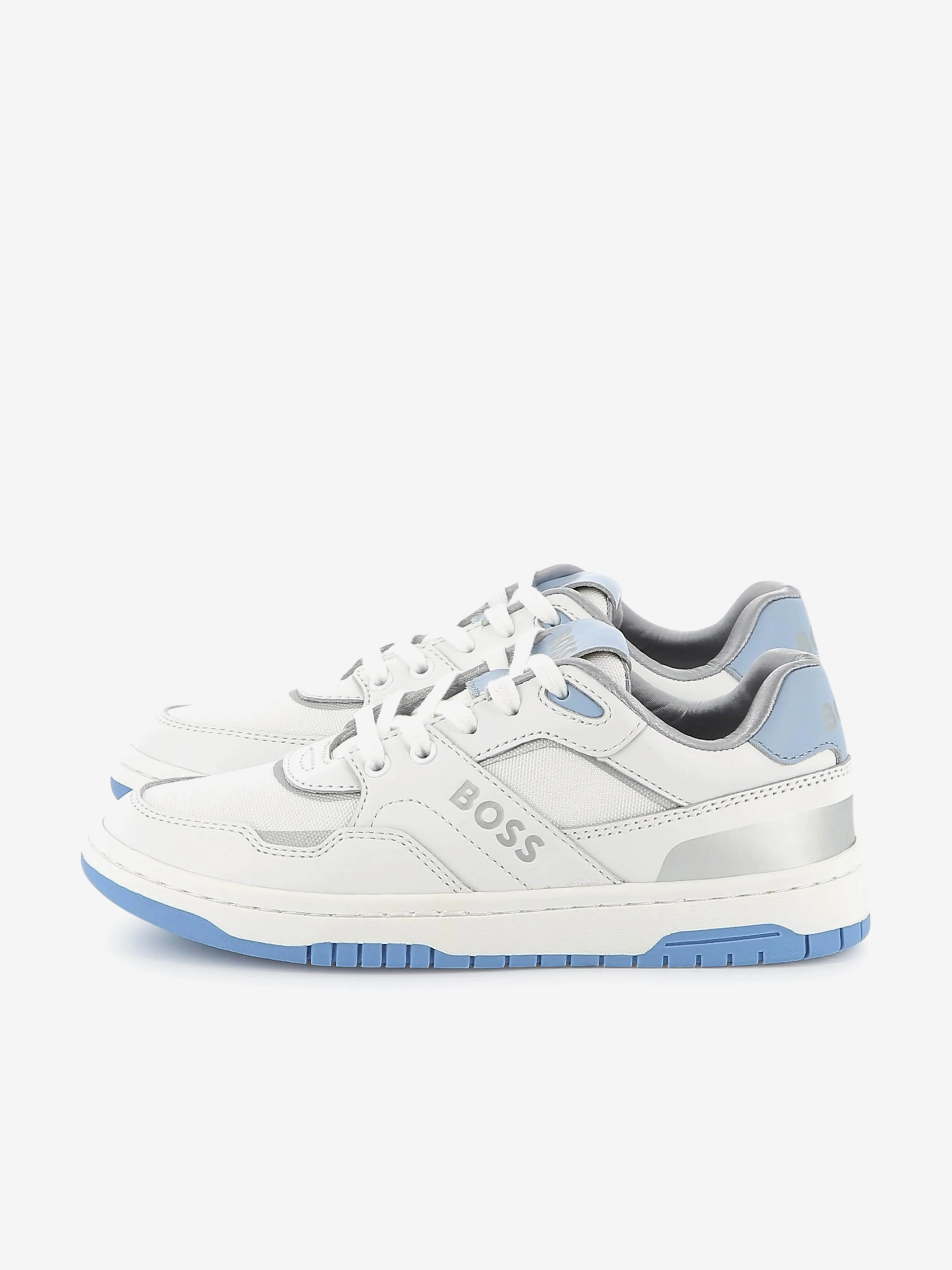 BOSS Kids Lace Up Logo Trainers in White