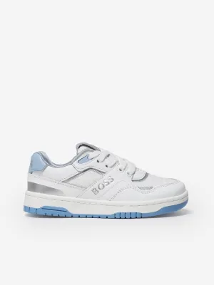 BOSS Kids Lace Up Logo Trainers in White