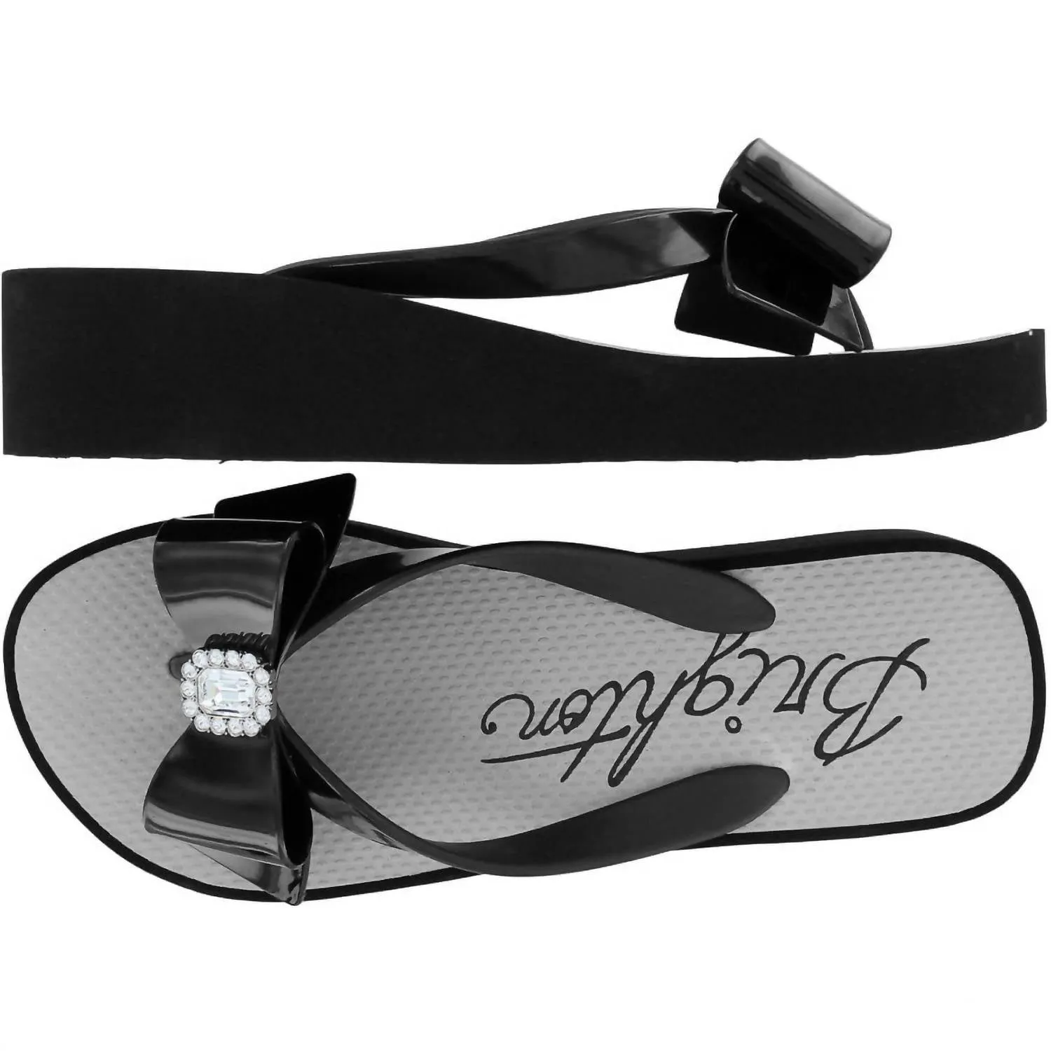 Bowie Wedge Flip Flops In Black