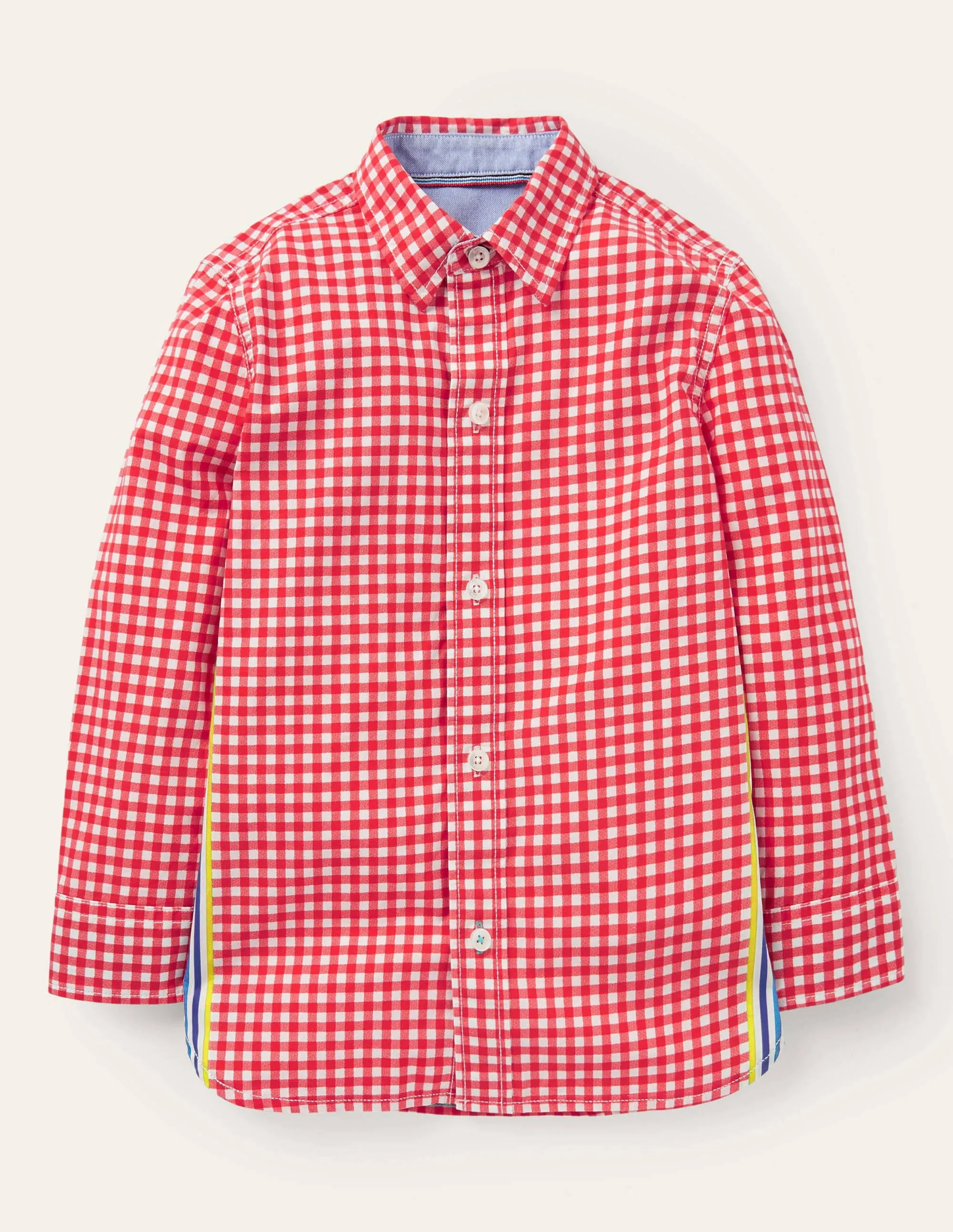 Casual Laundered Shirt-Red Gingham