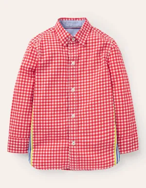 Casual Laundered Shirt-Red Gingham