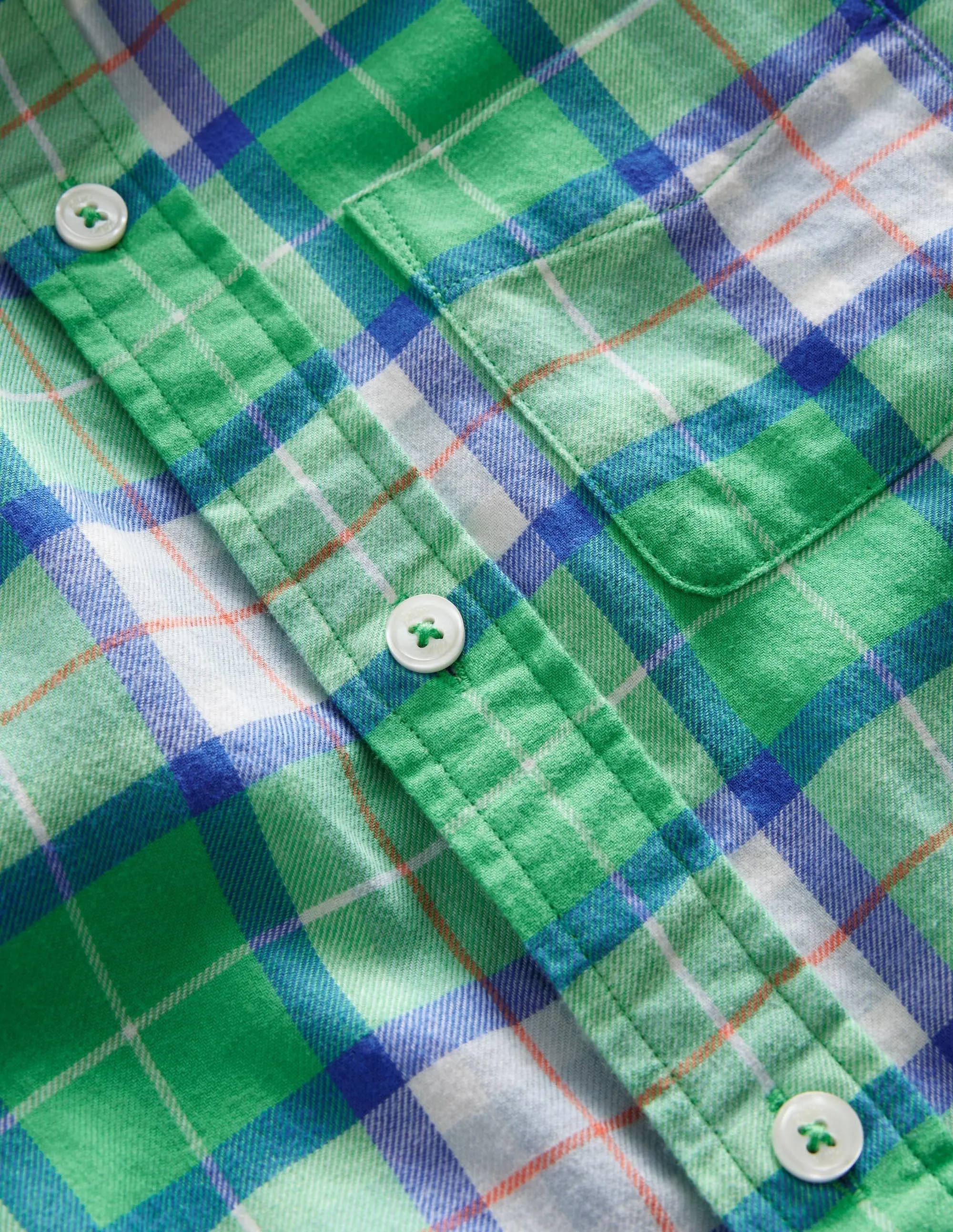 Casual Twill Shirt-Soft Green Check