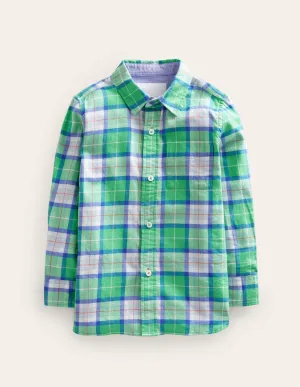 Casual Twill Shirt-Soft Green Check