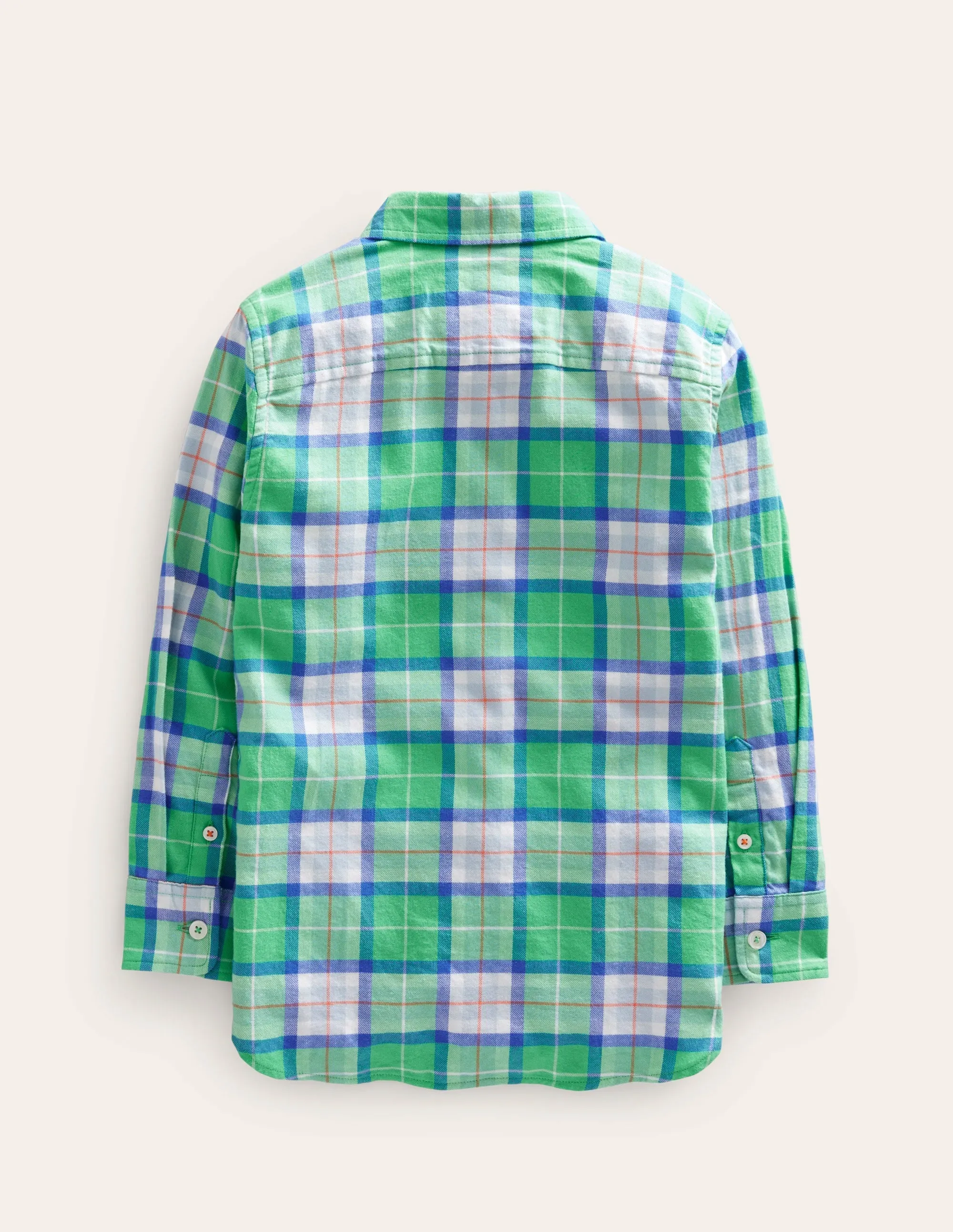 Casual Twill Shirt-Soft Green Check