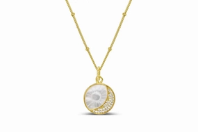 Classy Girls Wear Pearls - MOP Sun and Moon Gold Necklace