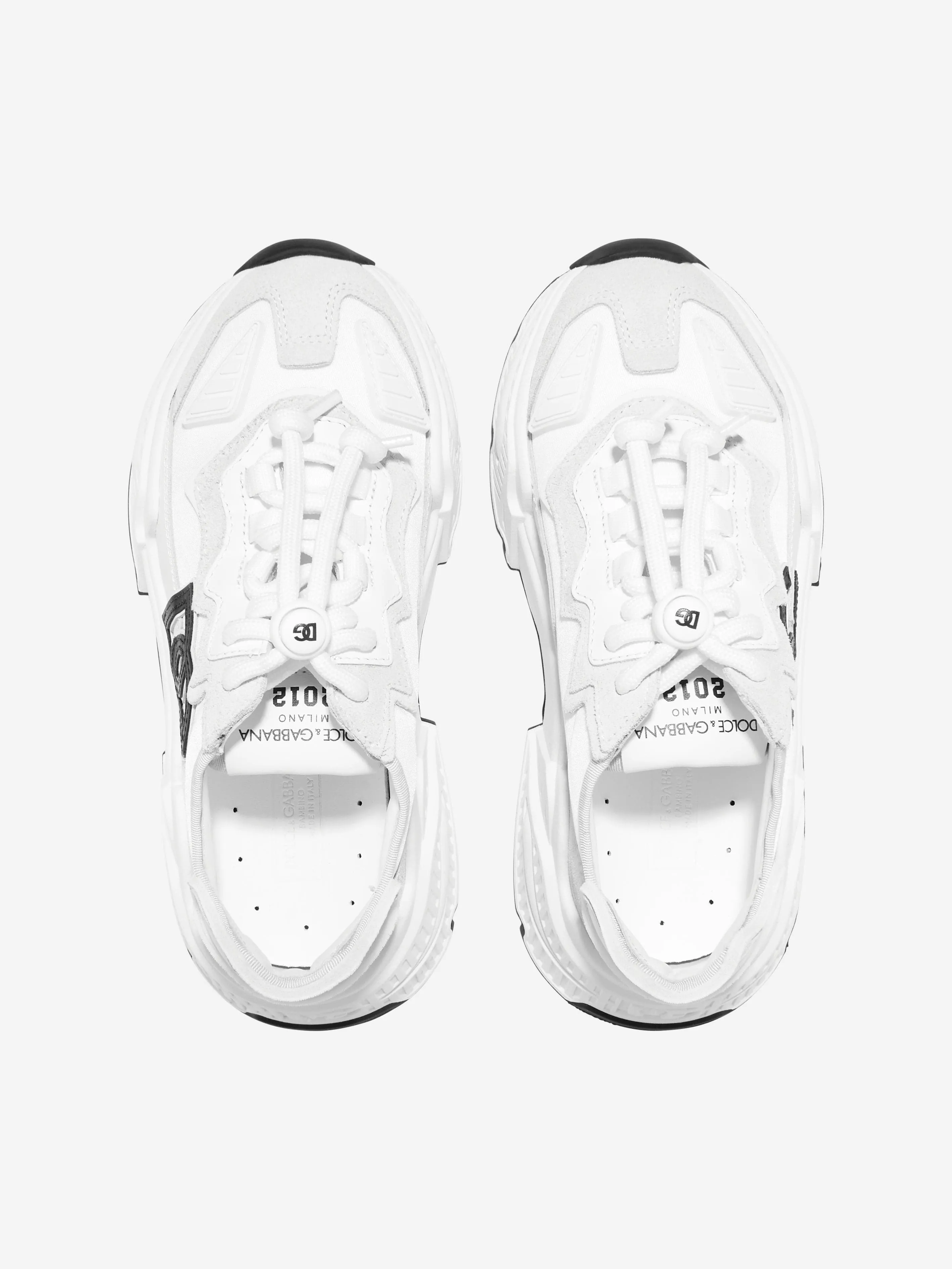 Dolce & Gabbana Kids Mixed Materials Daymaster Trainers in White