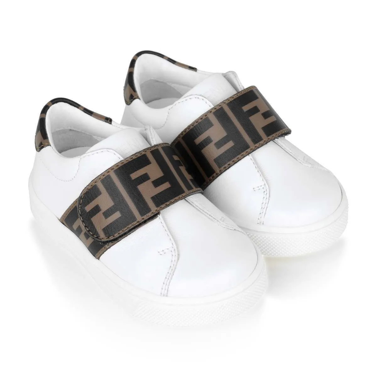 Fendi Fendi Leather FF Logo Strap Trainers