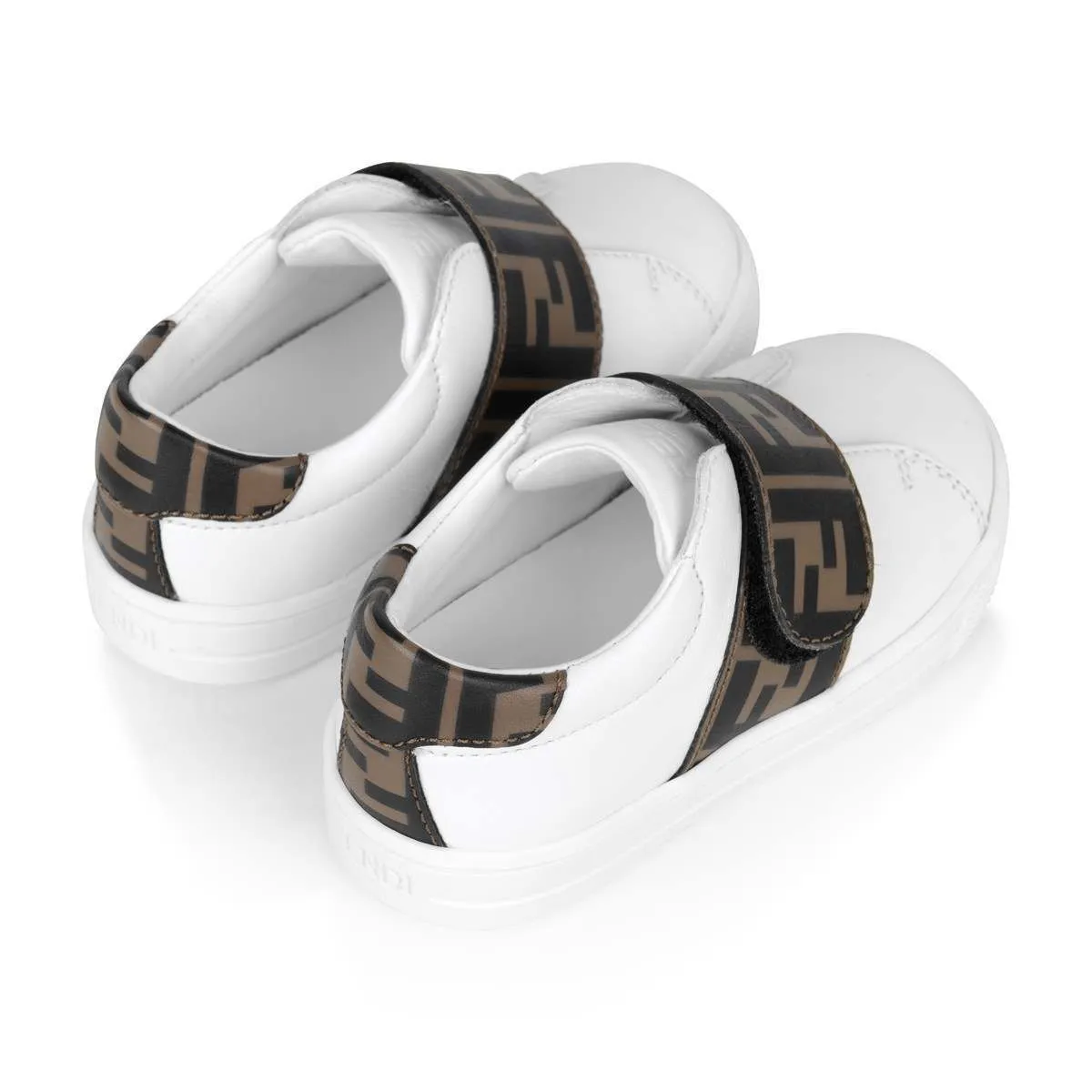 Fendi Fendi Leather FF Logo Strap Trainers