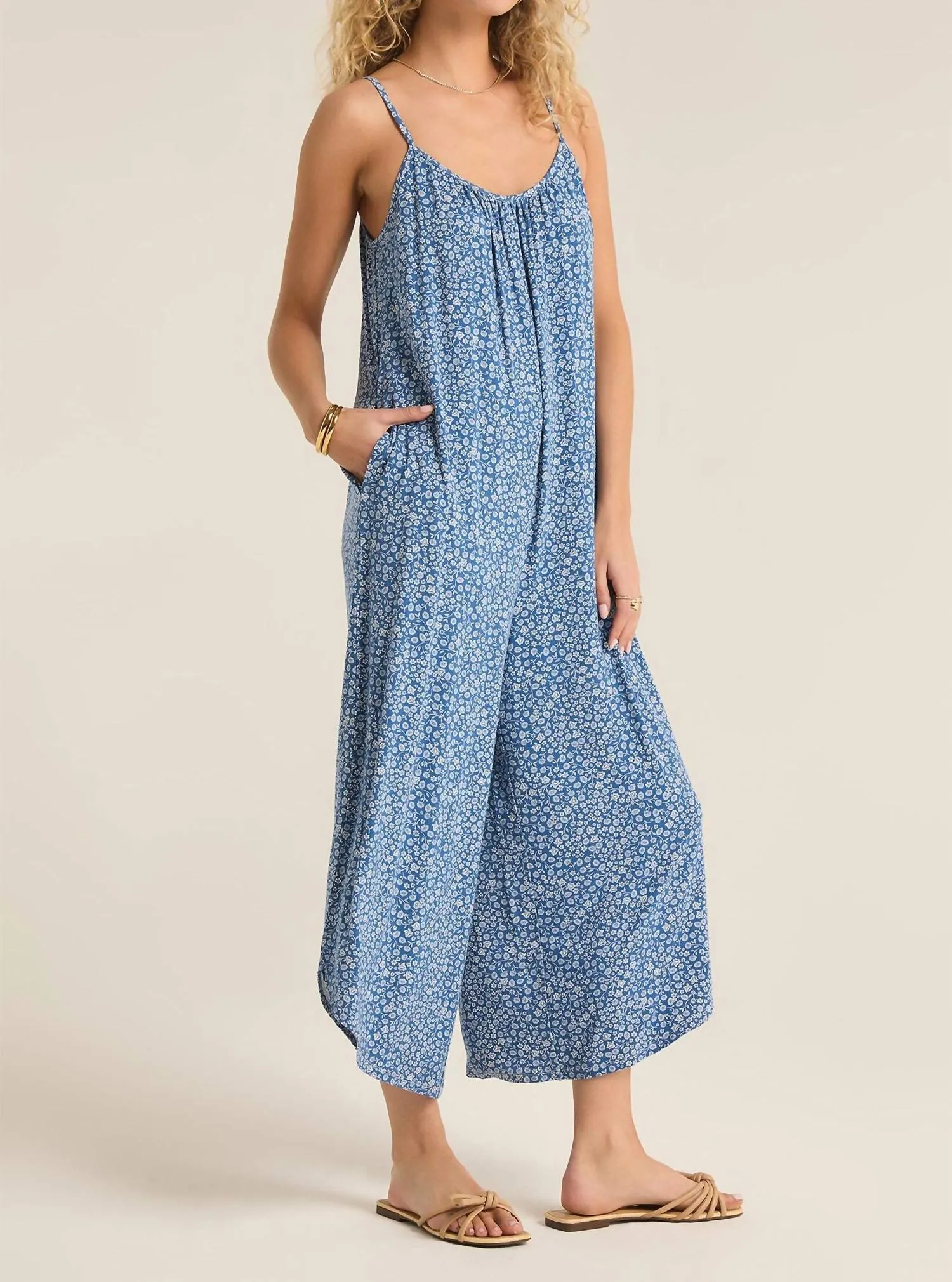 Flared Deval Ditsy Jumpsuit