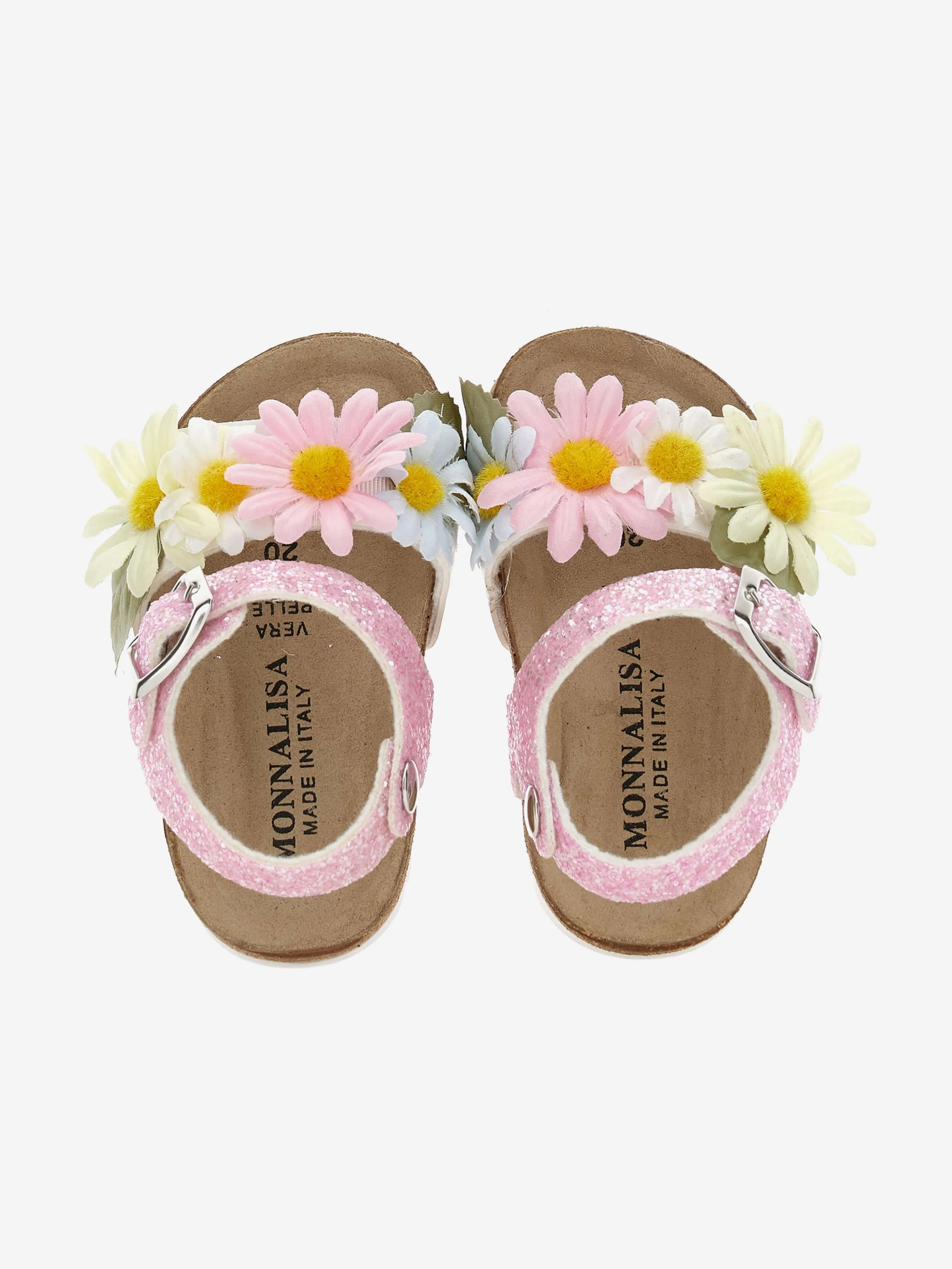 Girls Daisy Glitter Sandals in Pink