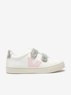 Girls Esplar ChromeFree Leather Trainers in White