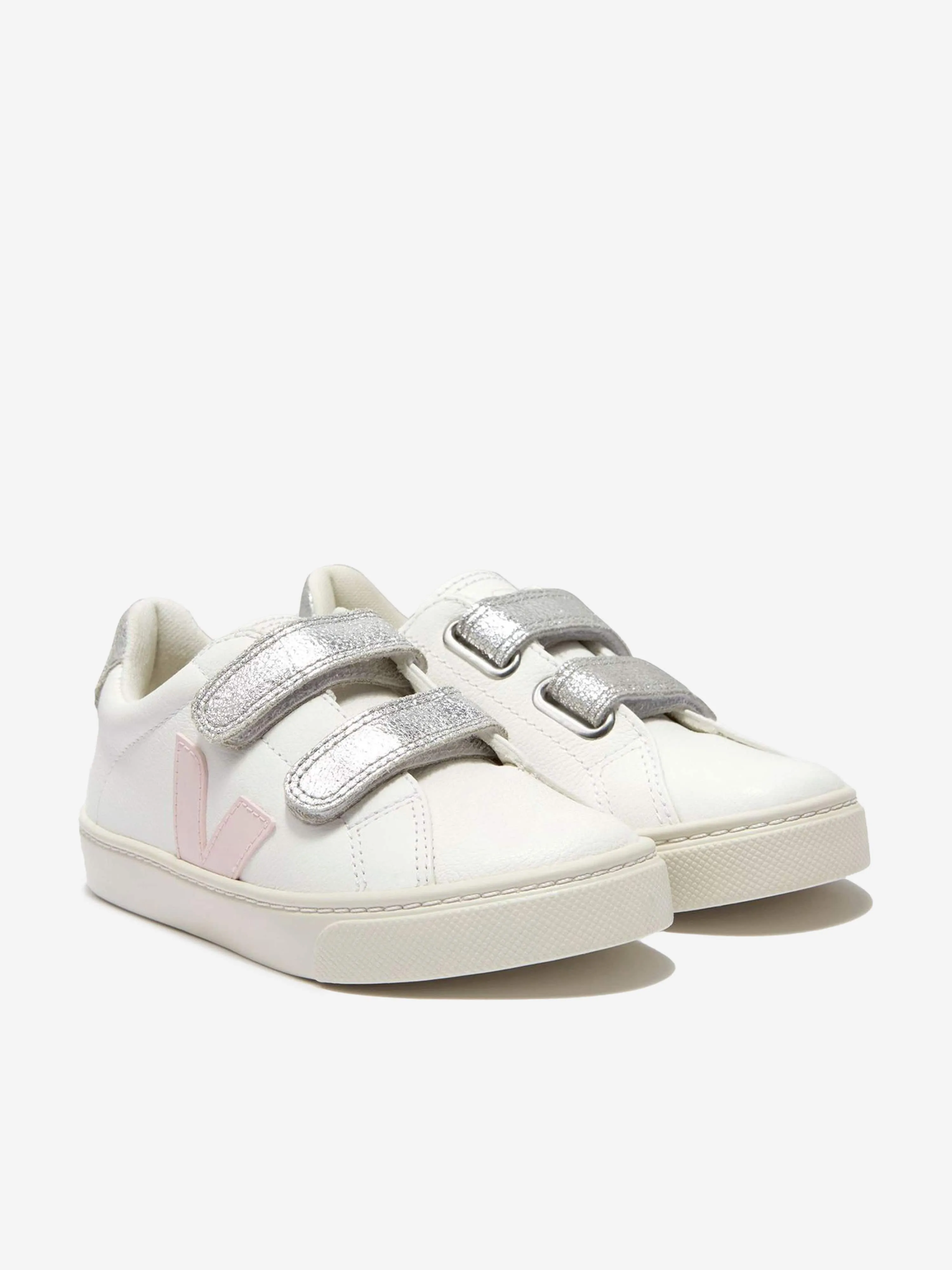 Girls Esplar ChromeFree Leather Trainers in White