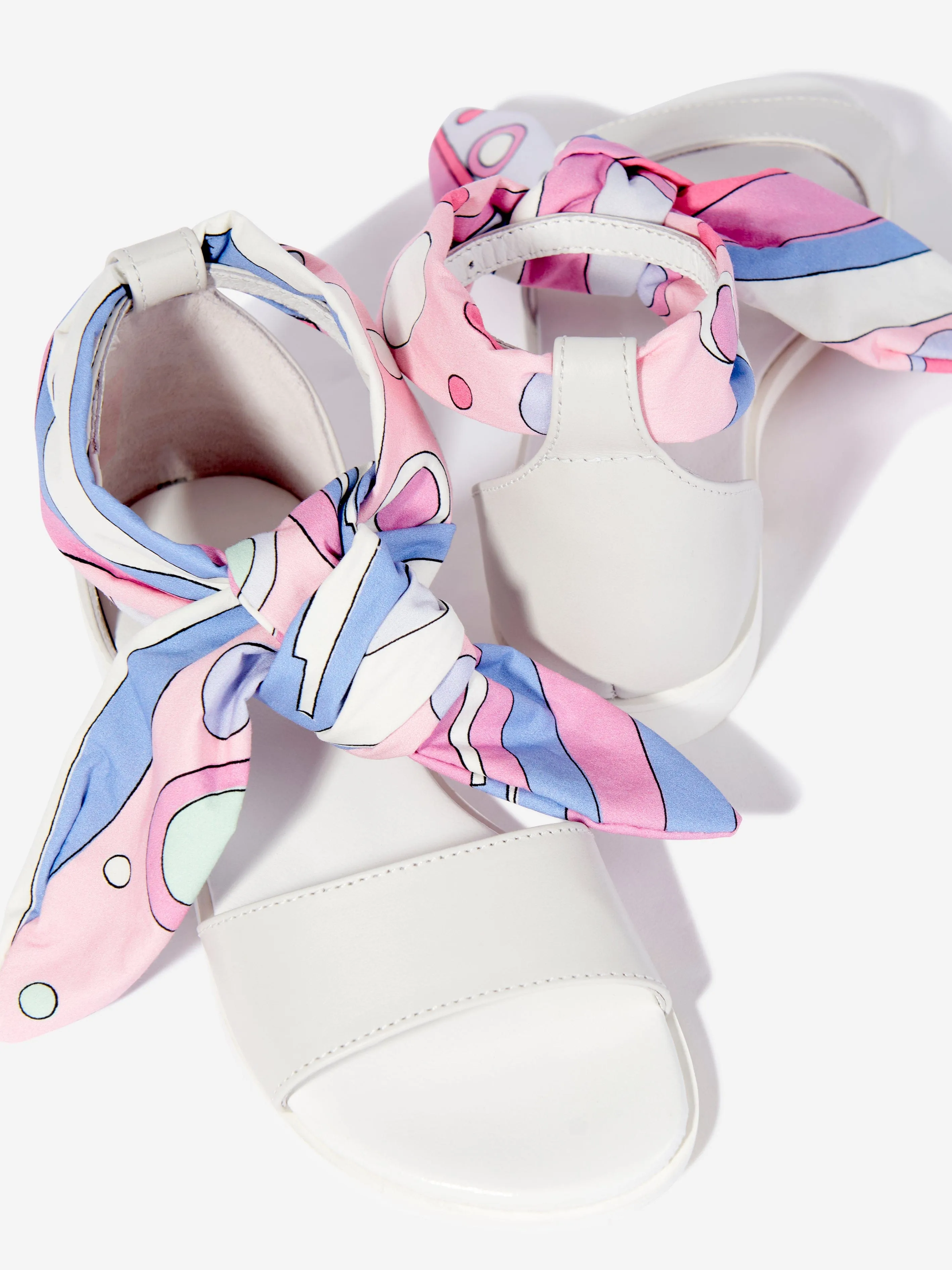 Girls Leather Fontane Sandals in Ivory