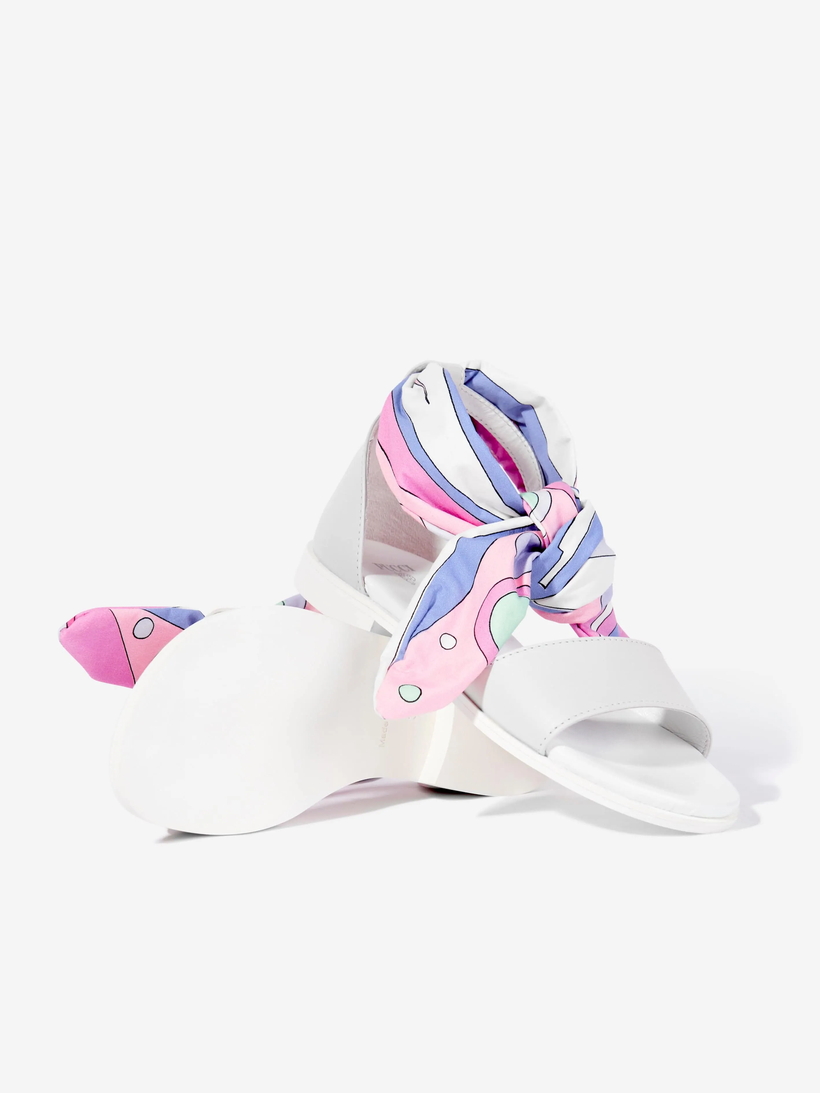 Girls Leather Fontane Sandals in Ivory