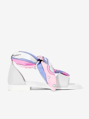 Girls Leather Fontane Sandals in Ivory