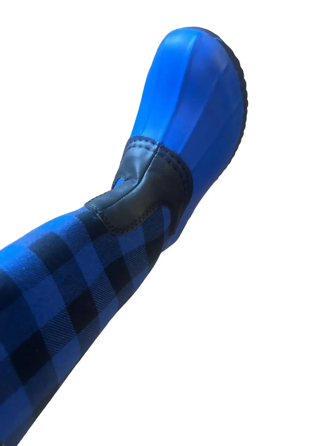 Girls Plaid Boots In Blue