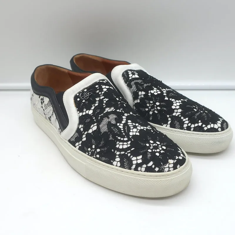 Givenchy Two-Tone Lace Slip-On Skate Sneakers Black & White Size 41