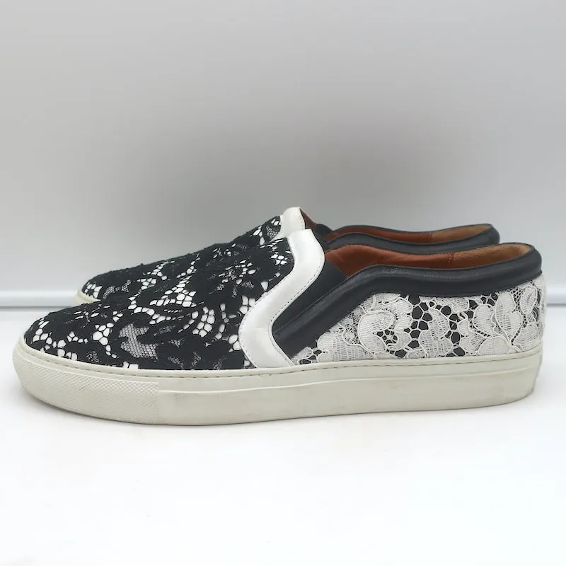 Givenchy Two-Tone Lace Slip-On Skate Sneakers Black & White Size 41