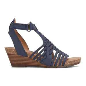 Hattie Round Toe Strappy Wedge Sandals