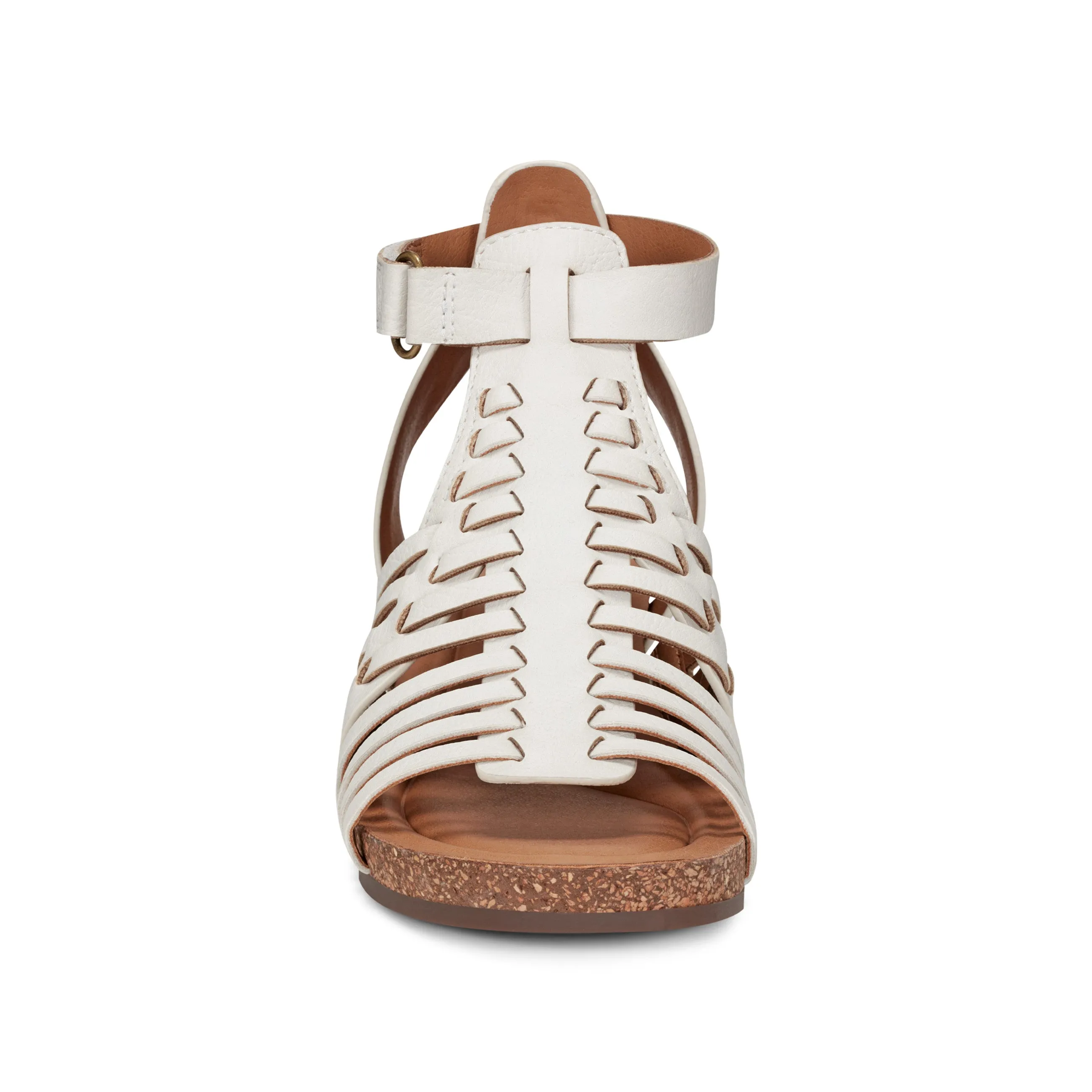 Hattie Round Toe Strappy Wedge Sandals