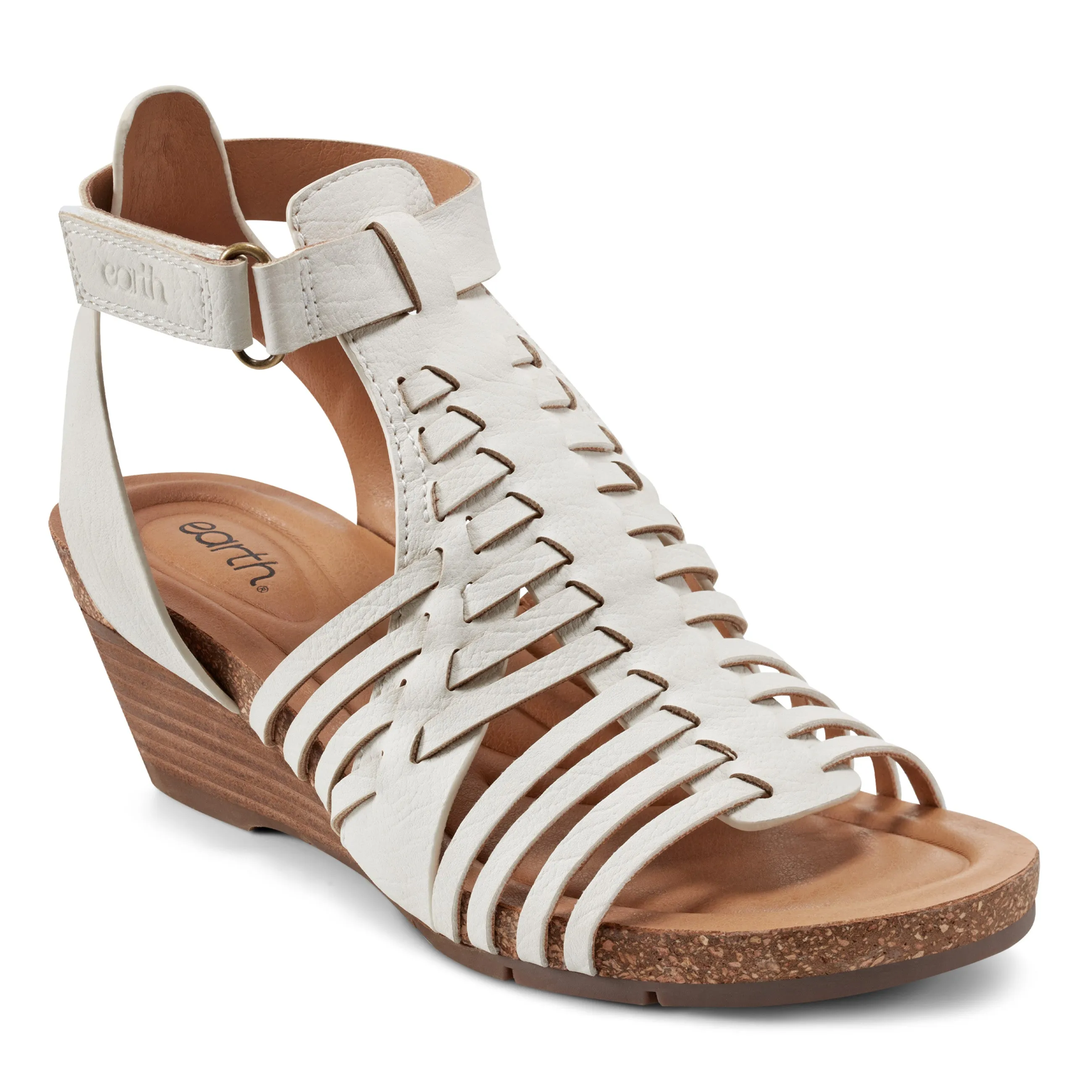 Hattie Round Toe Strappy Wedge Sandals