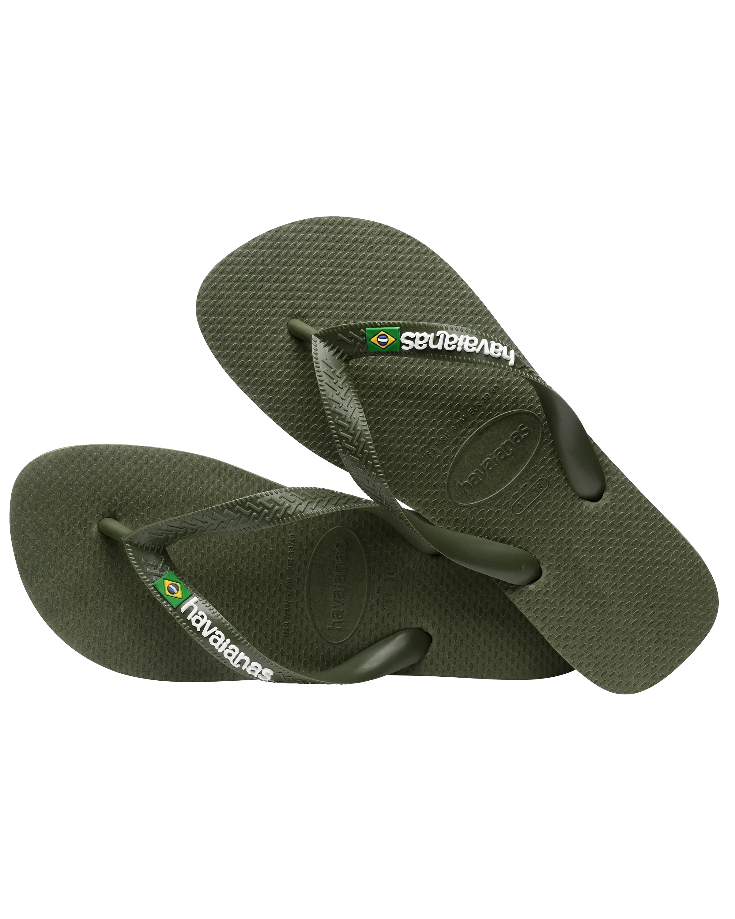 Havaianas Shoes Boys Brazil Logo Flip Flops in Green