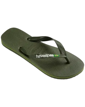 Havaianas Shoes Boys Brazil Logo Flip Flops in Green