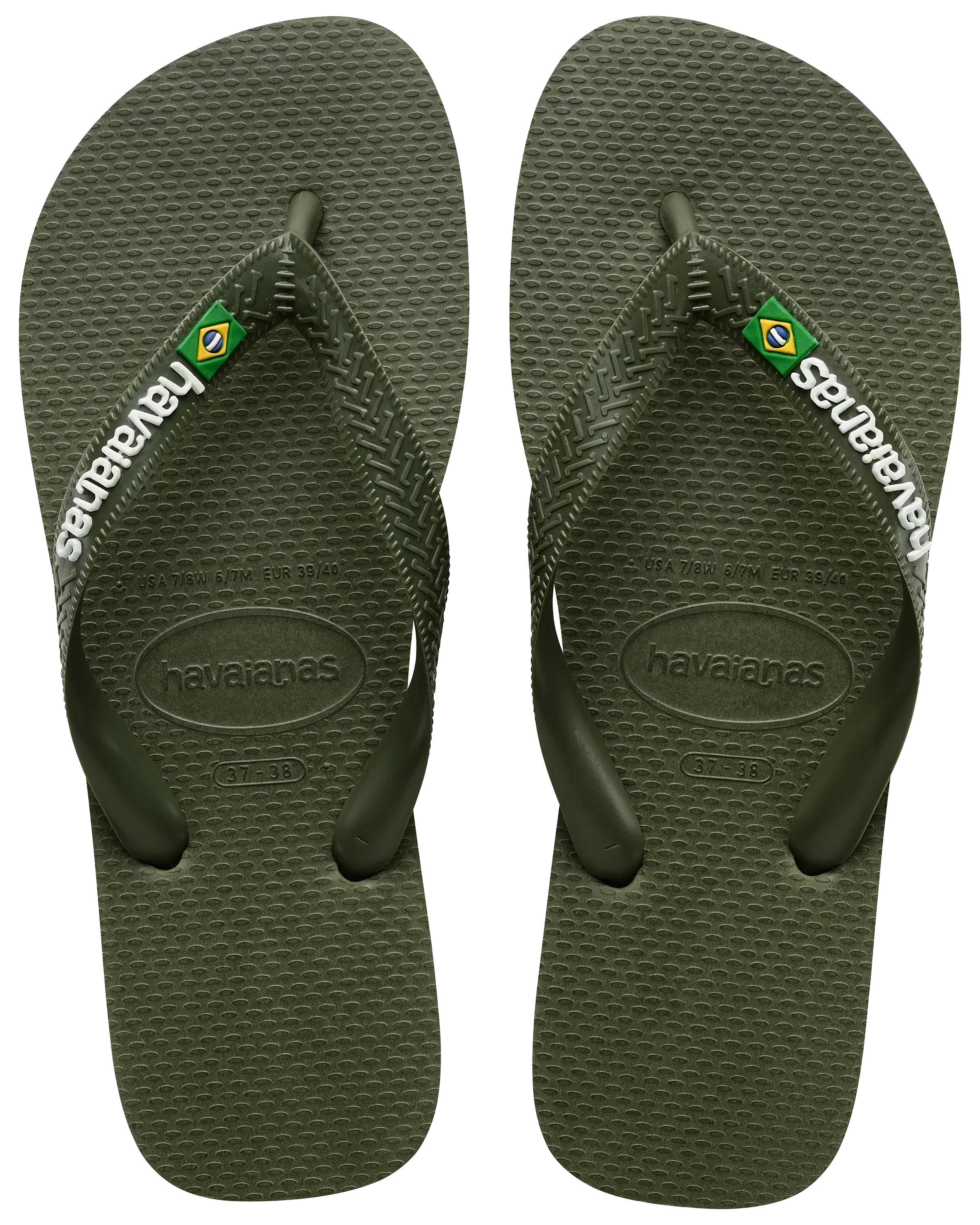 Havaianas Shoes Boys Brazil Logo Flip Flops in Green
