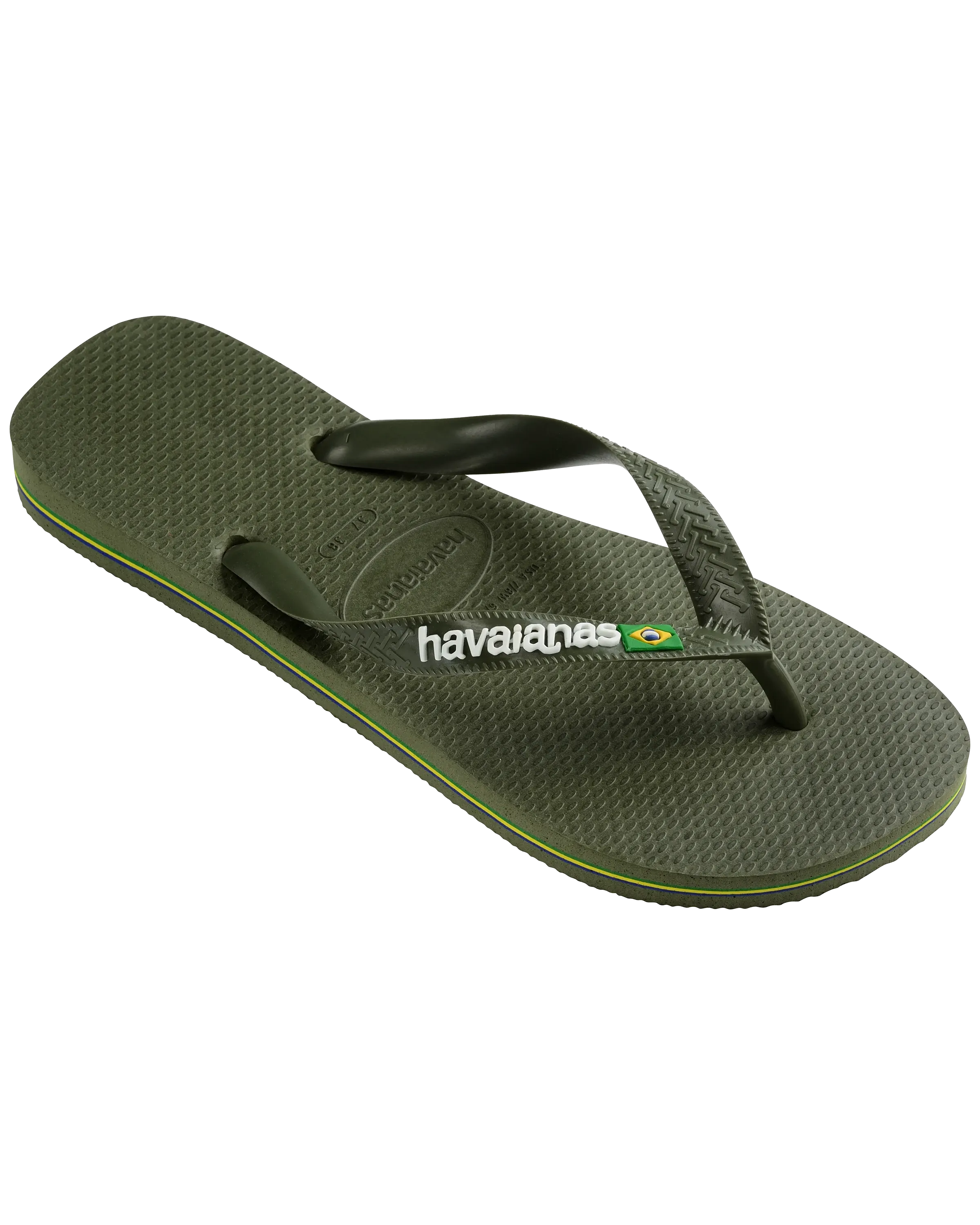 Havaianas Shoes Boys Brazil Logo Flip Flops in Green