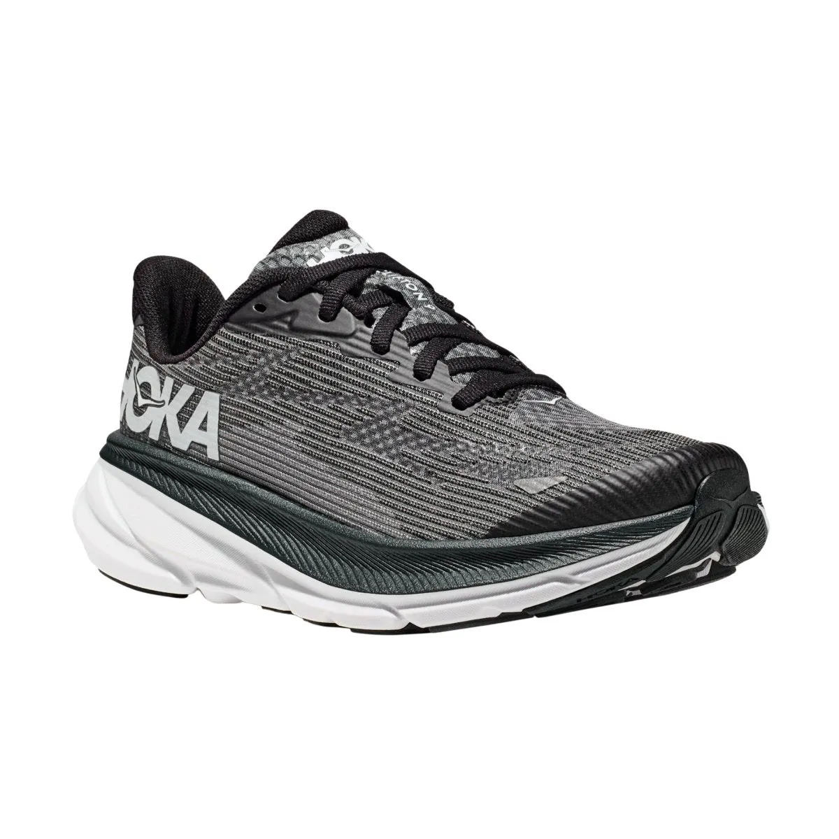 Hoka One One Kid's (Grade School) Clifton 9 Black/White