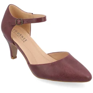 Journee Womens Bettie Almond Toe Mid Heel Pumps