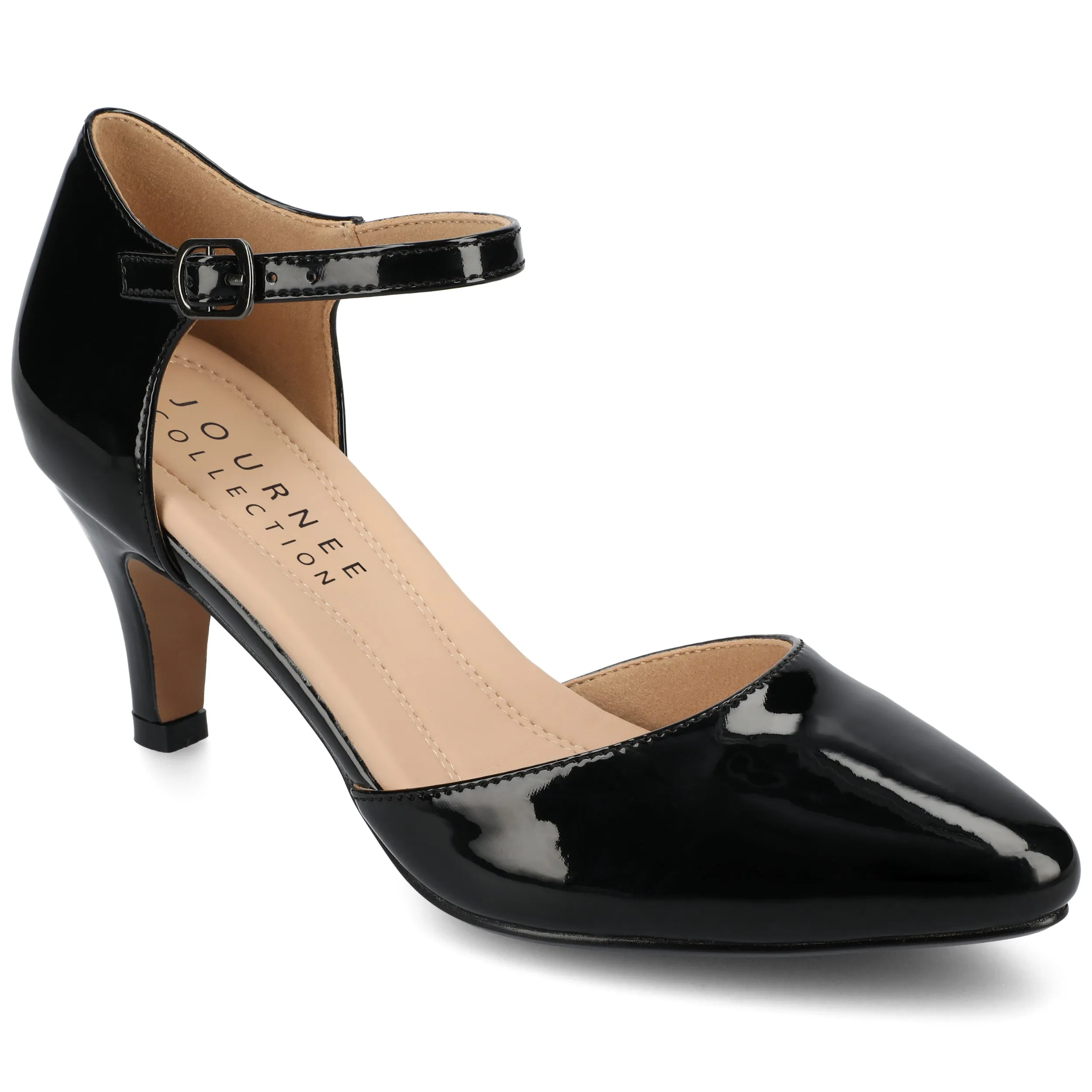 Journee Womens Bettie Almond Toe Mid Heel Pumps