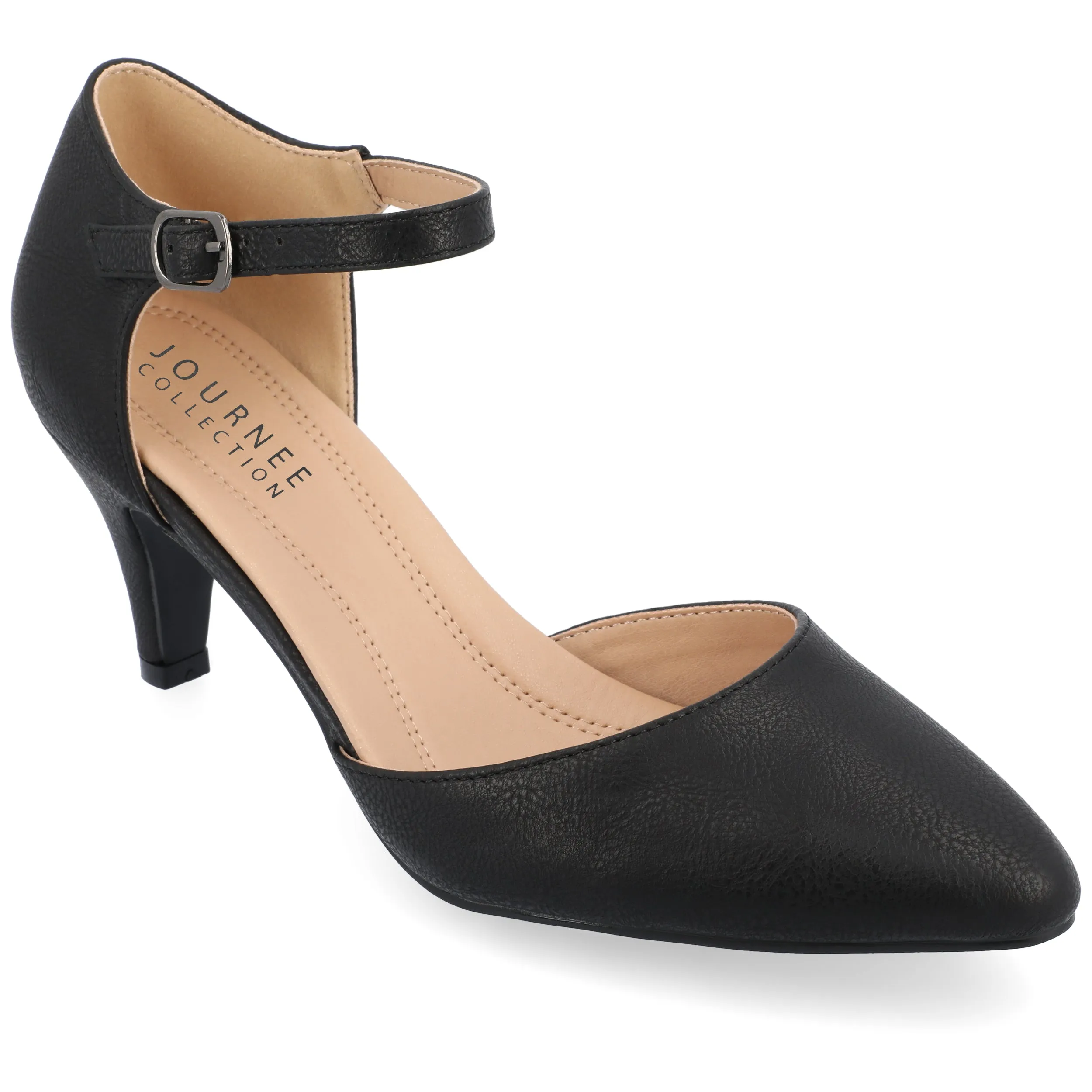 Journee Womens Bettie Almond Toe Mid Heel Pumps