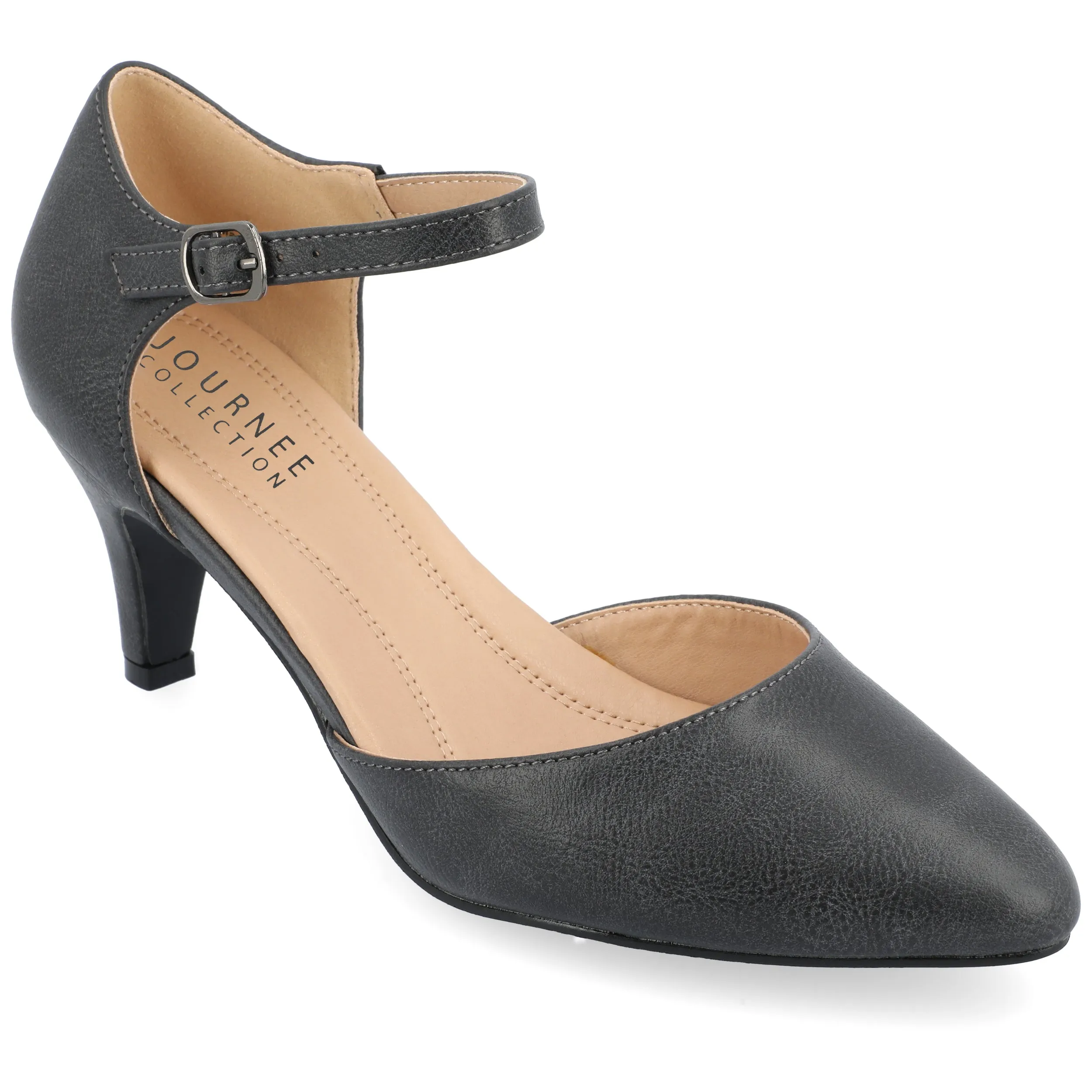 Journee Womens Bettie Almond Toe Mid Heel Pumps