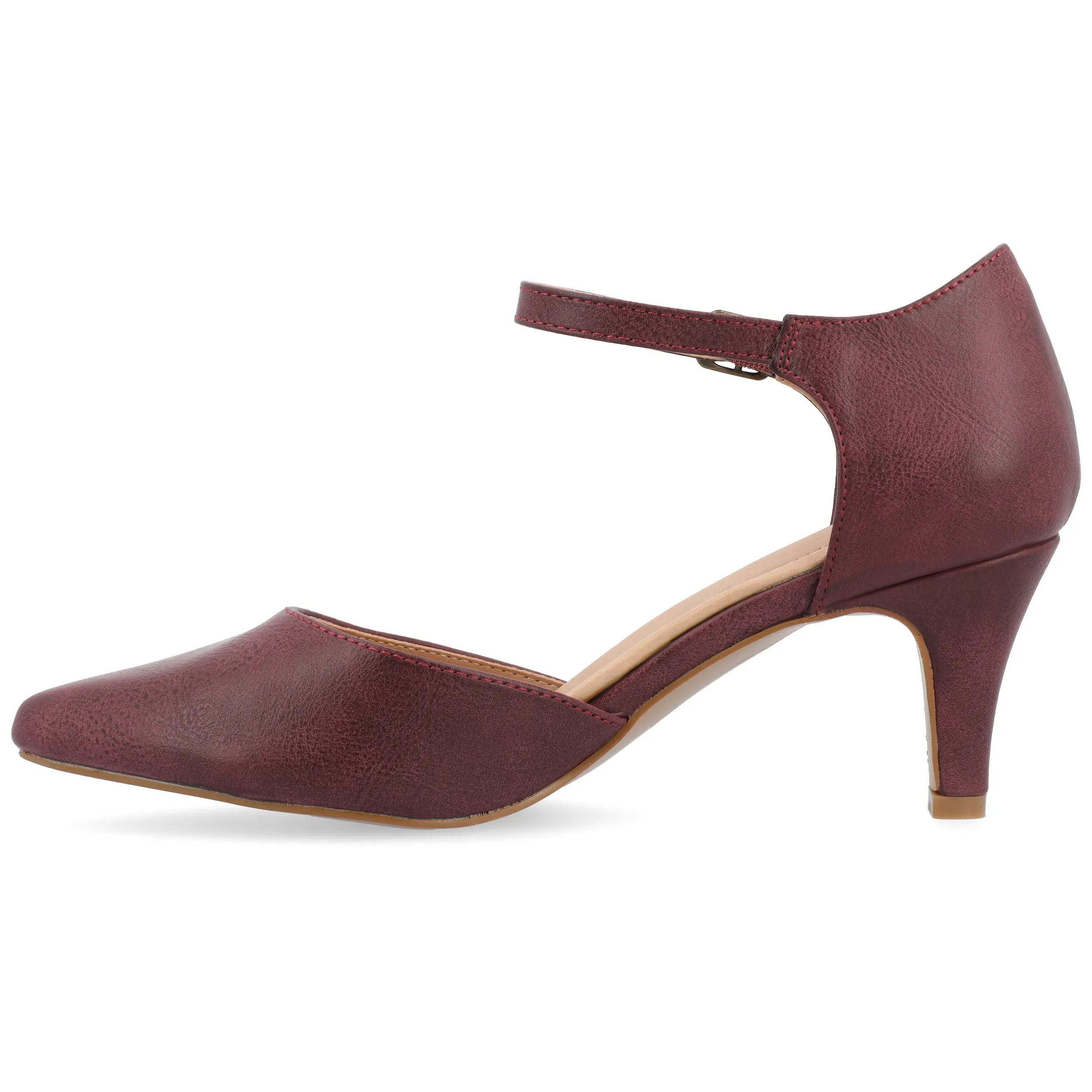 Journee Womens Bettie Almond Toe Mid Heel Pumps