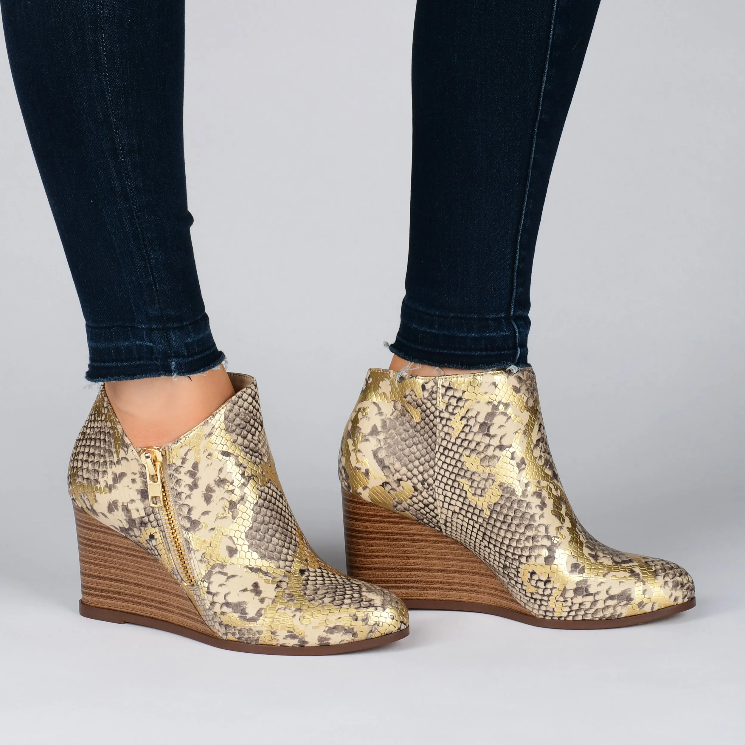 Journee Women's Tru Comfort Foam Glam Wedge Bootie