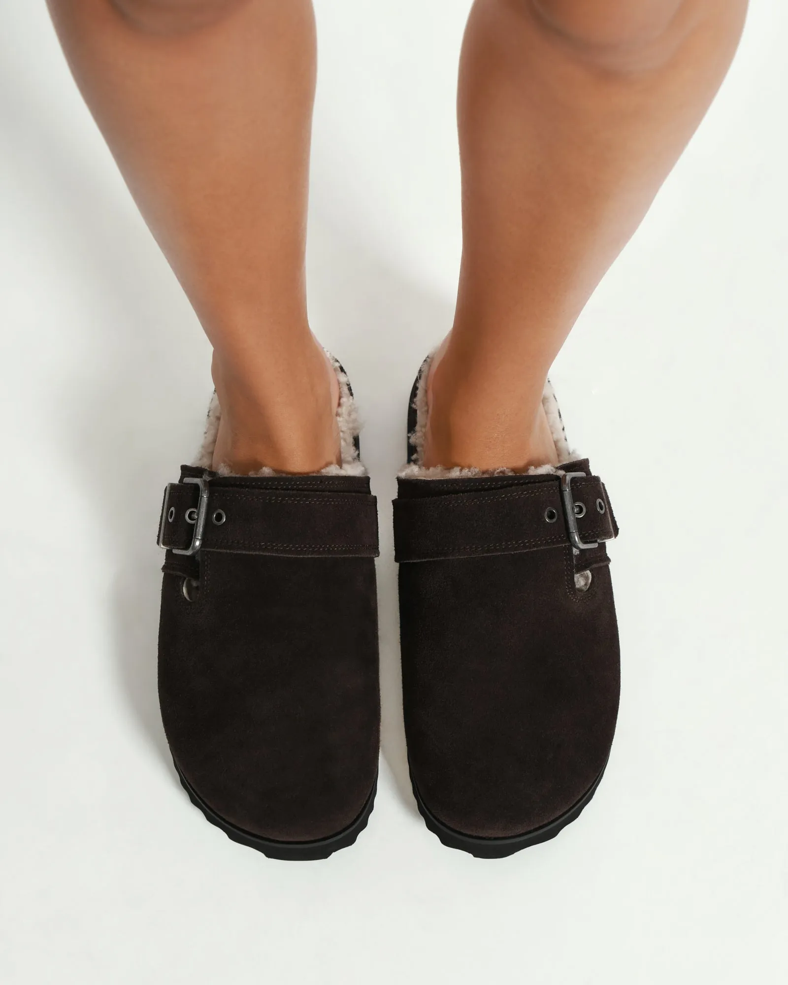 JUNIPER CASUAL FLATS BITTER CHOC SUEDE
