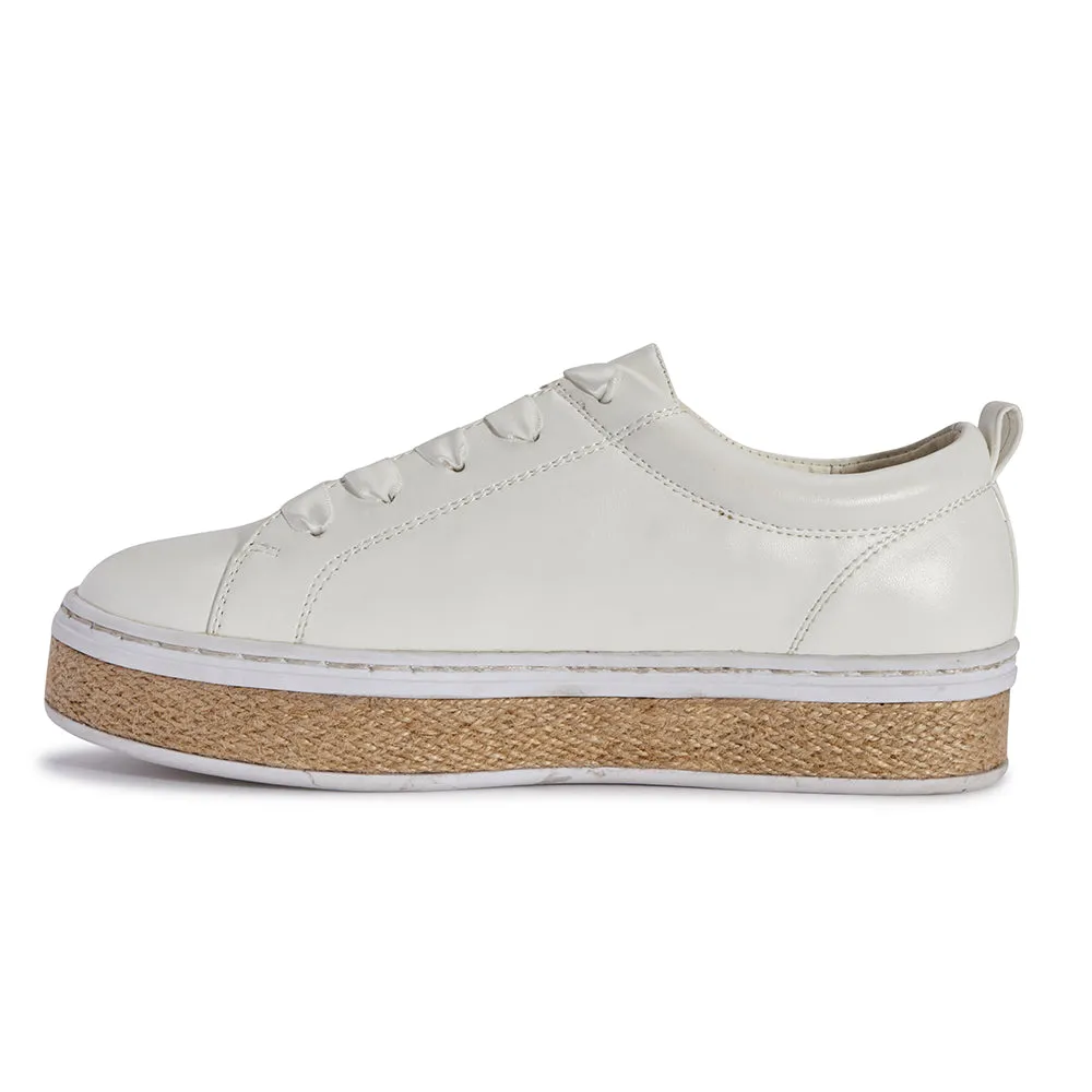 Jute lace up trainer